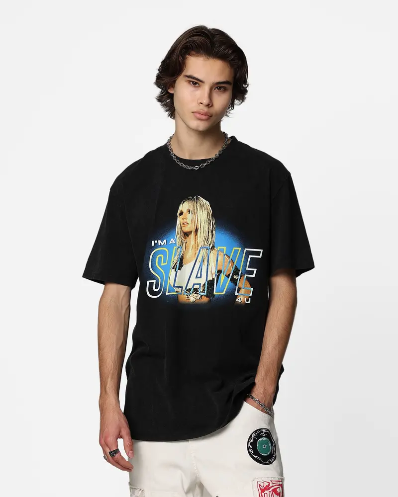 Britney Spears Slave Vintage T-Shirt Washed Black 1