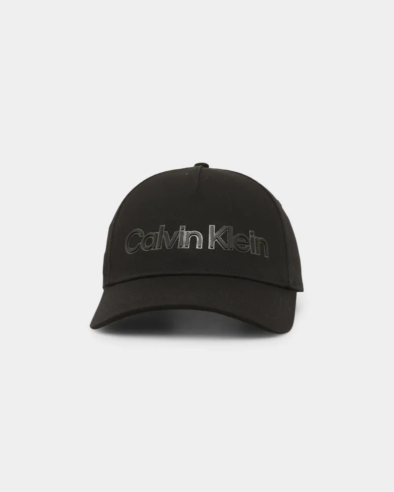 Calvin Klein Leather Lettering Baseball Cap Ck Black 1