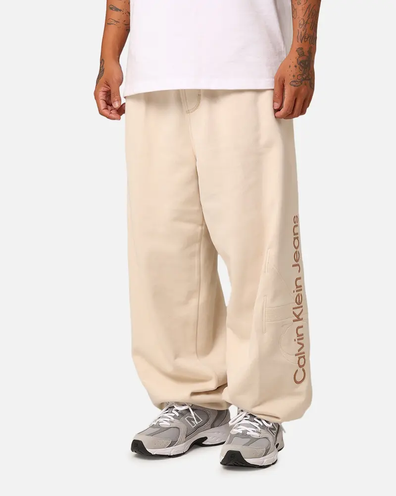 Calvin Klein Washed Monologo Hawk Pants Ivory 1