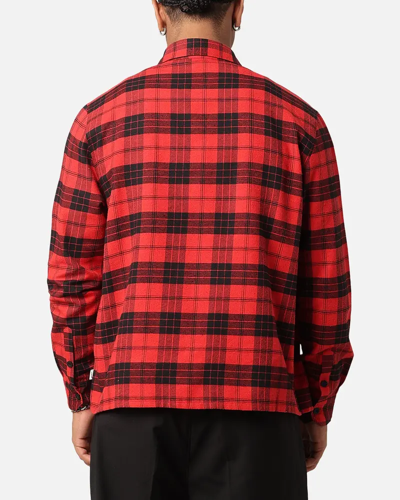 Carre Academy Long Sleeve Button Up Shirt Red Tartan 3