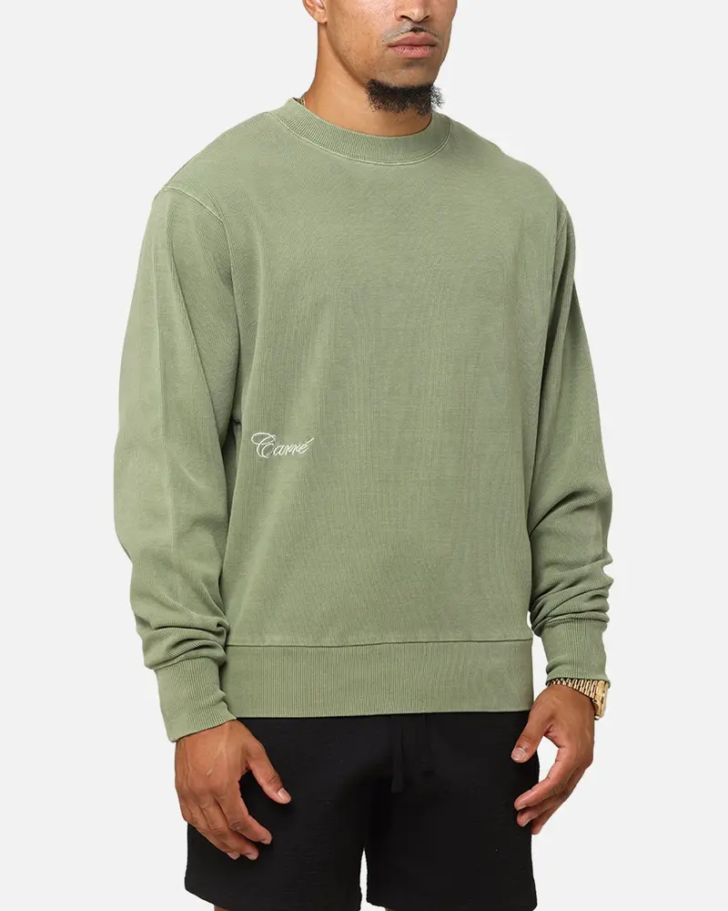 Carre Avenue Ribbed Crewneck Olive 1