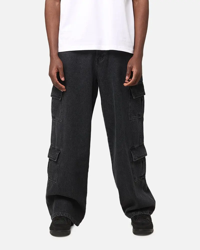 Carre Baggy Cargo Jeans Black Denim 1