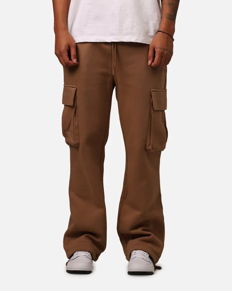 Carre Baggy Cargo Sweatpants Brown 1