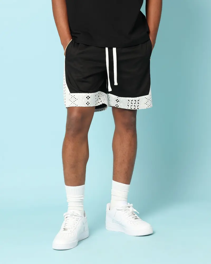 Carré Bandana Lace Shorts Black 1