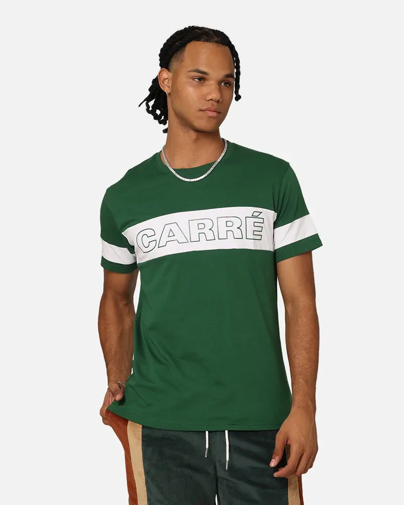 Carré Bars T-Shirt Green/White 1