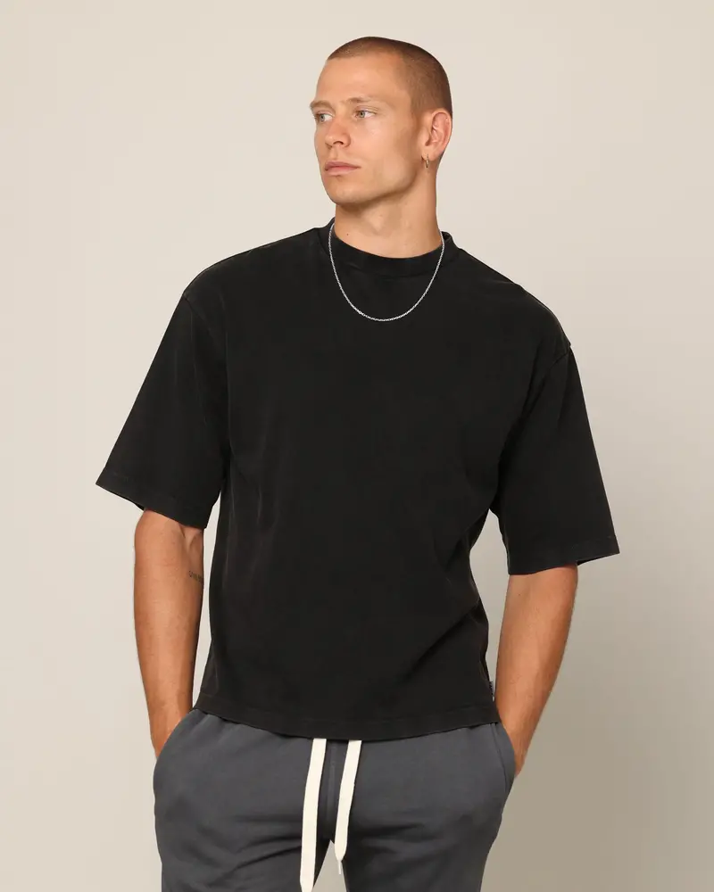 Carré Blanc Boxy T-Shirt Black Wash 1