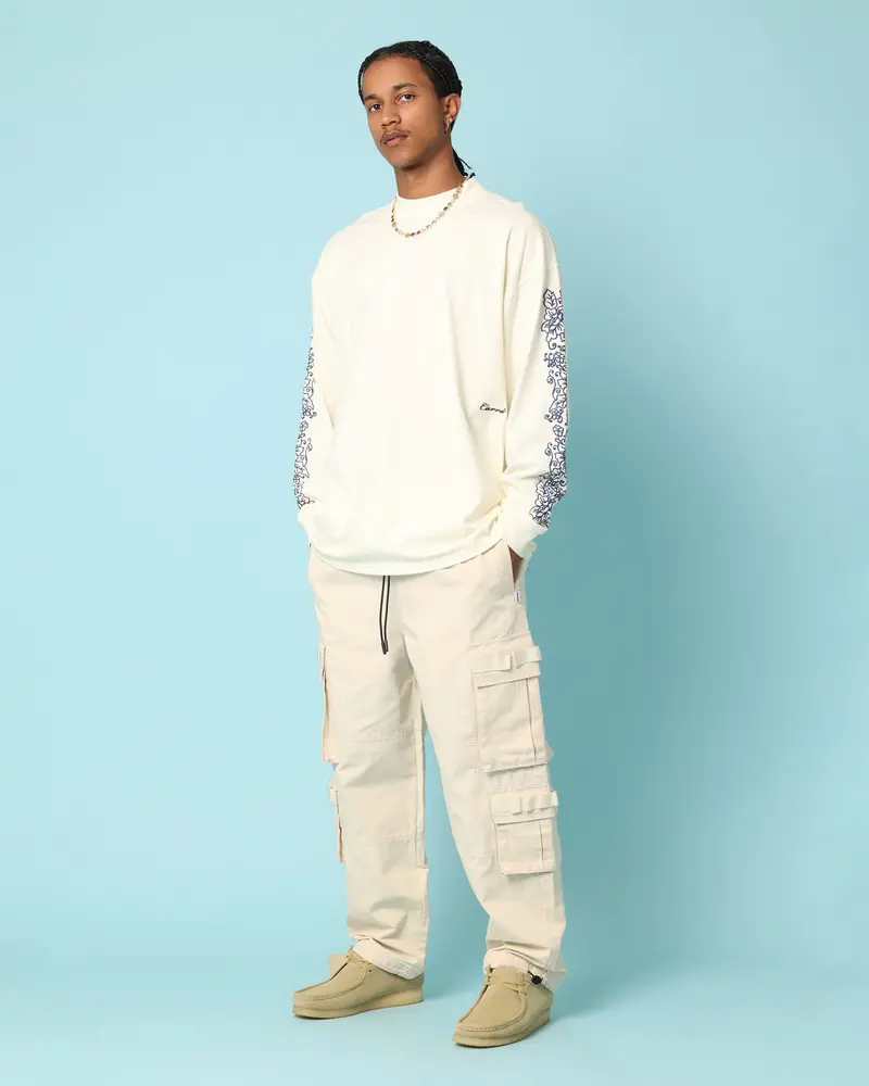 Carré Botanical Oversized Long Sleeve T-Shirt Off White 1