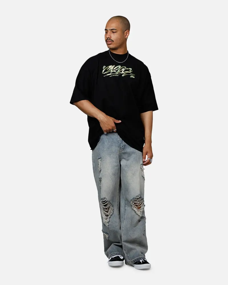 Carre Camo Script T-Shirt Black 3