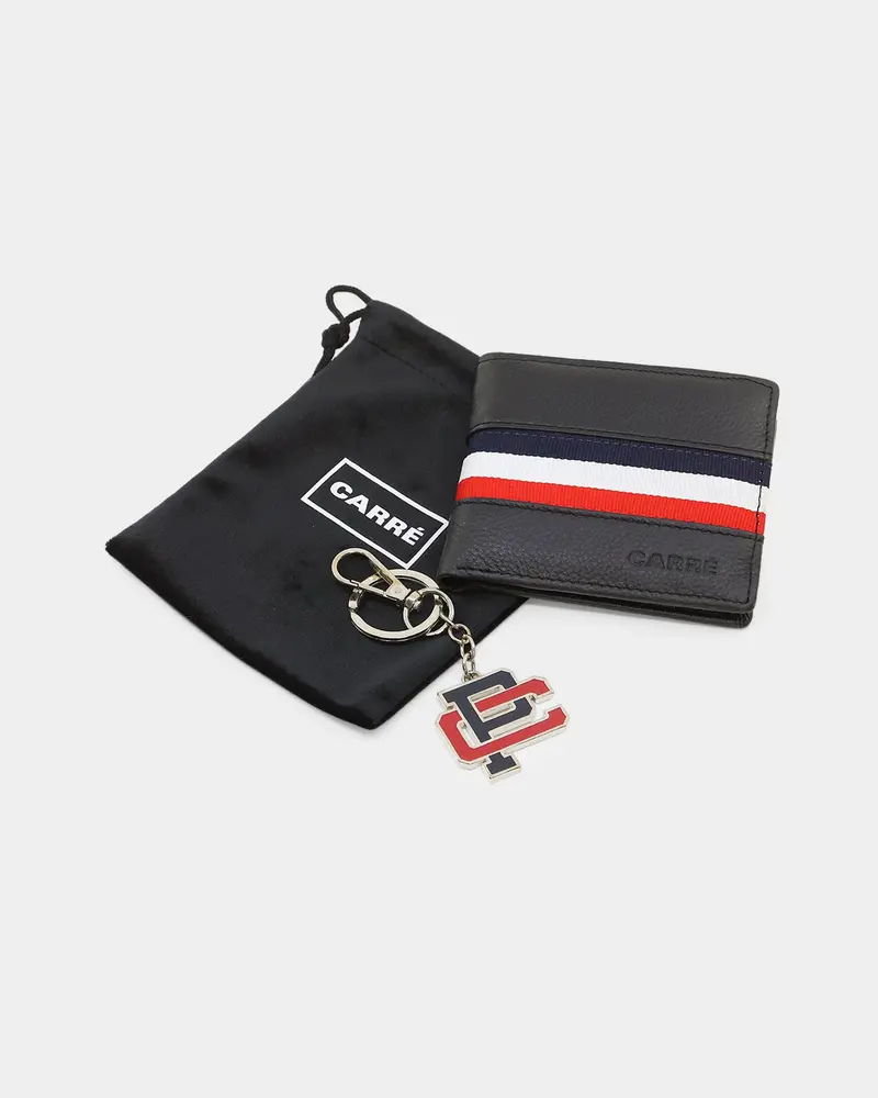 Carre Classic Wallet And Keychain Set Black/Red/White 1