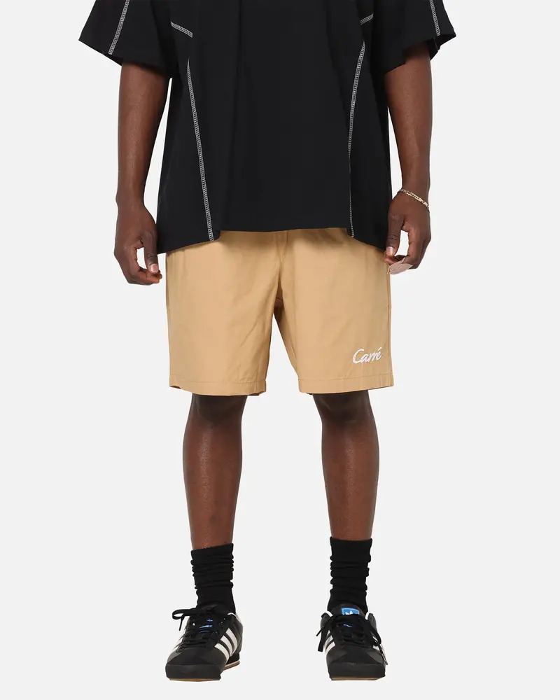 Carre Da Script Beach Shorts Tan 1