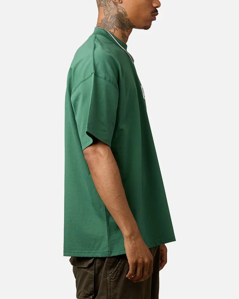 Carre Damask Oversized T-Shirt Forest Green 4