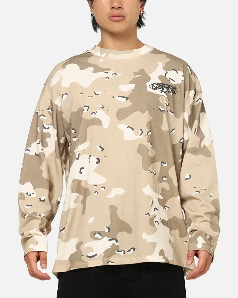 Carre Deserted Long Sleeve T-Shirt Brown Camo 1