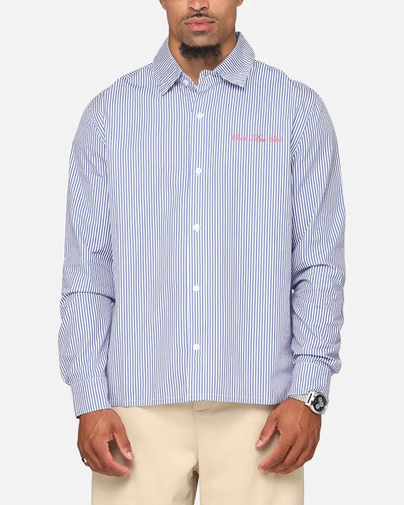 Carre Dice Club Long Sleeve Button Up Shirt Pinstripe 1
