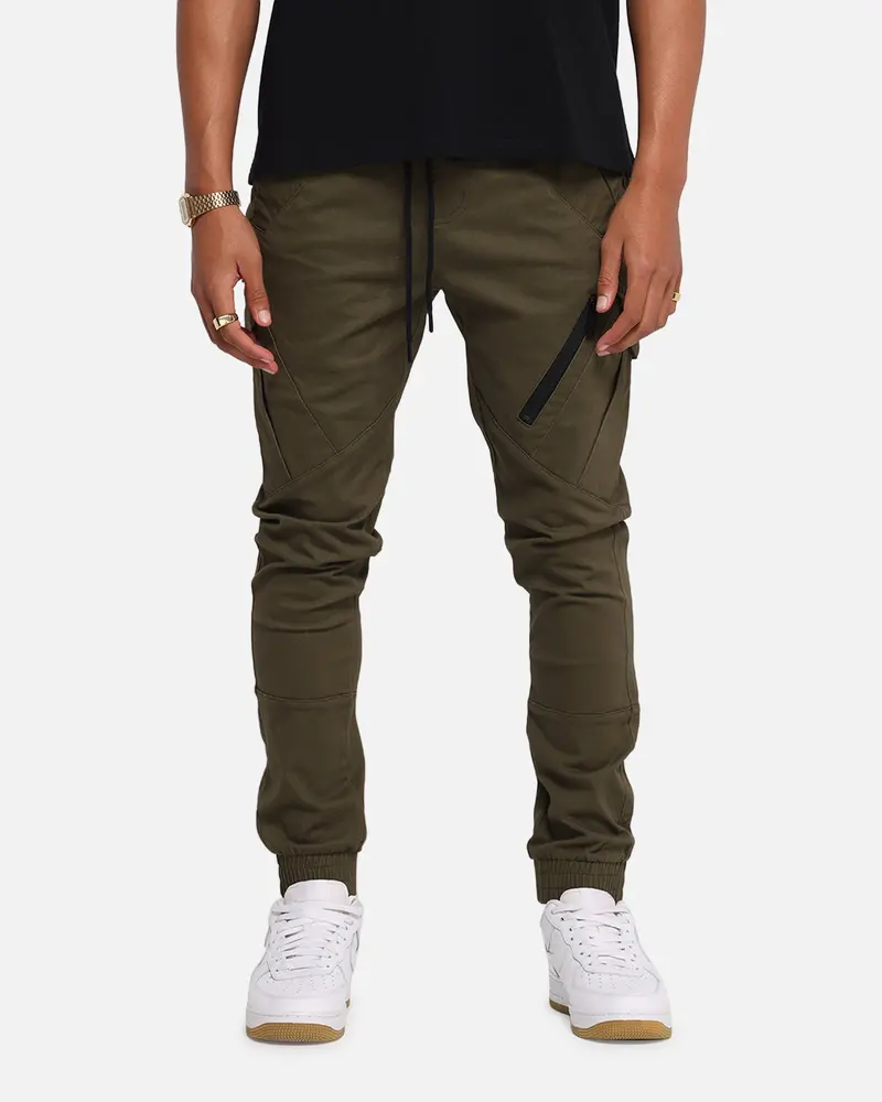 Carre Evolution Cargo Joggers Olive Green 1