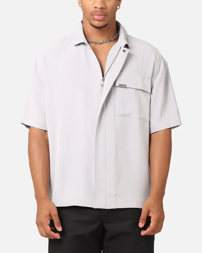Carre Exceptional Pocket Oversized Shirt Light Grey 1