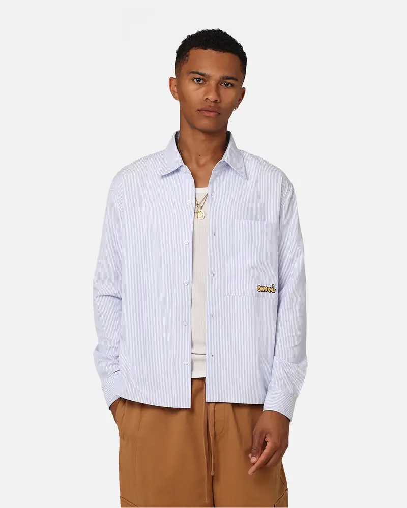 Carre Experience Stripe Oversized Button Up Shirt White 1
