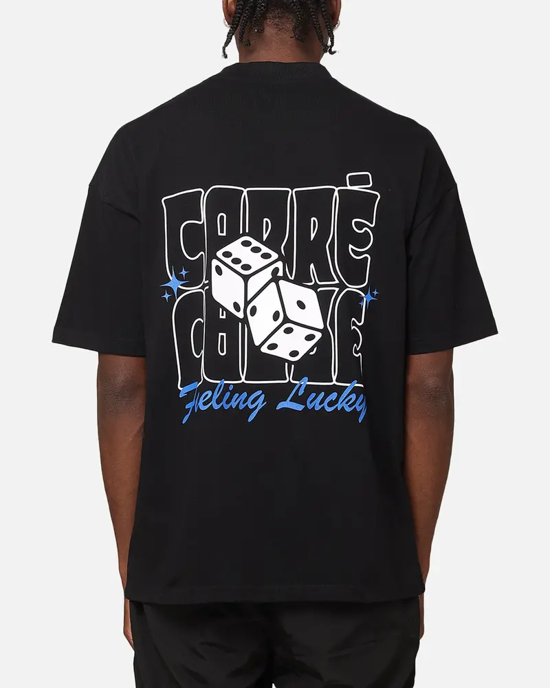 Carre Feeling Lucky Mock Neck T-Shirt Black 1