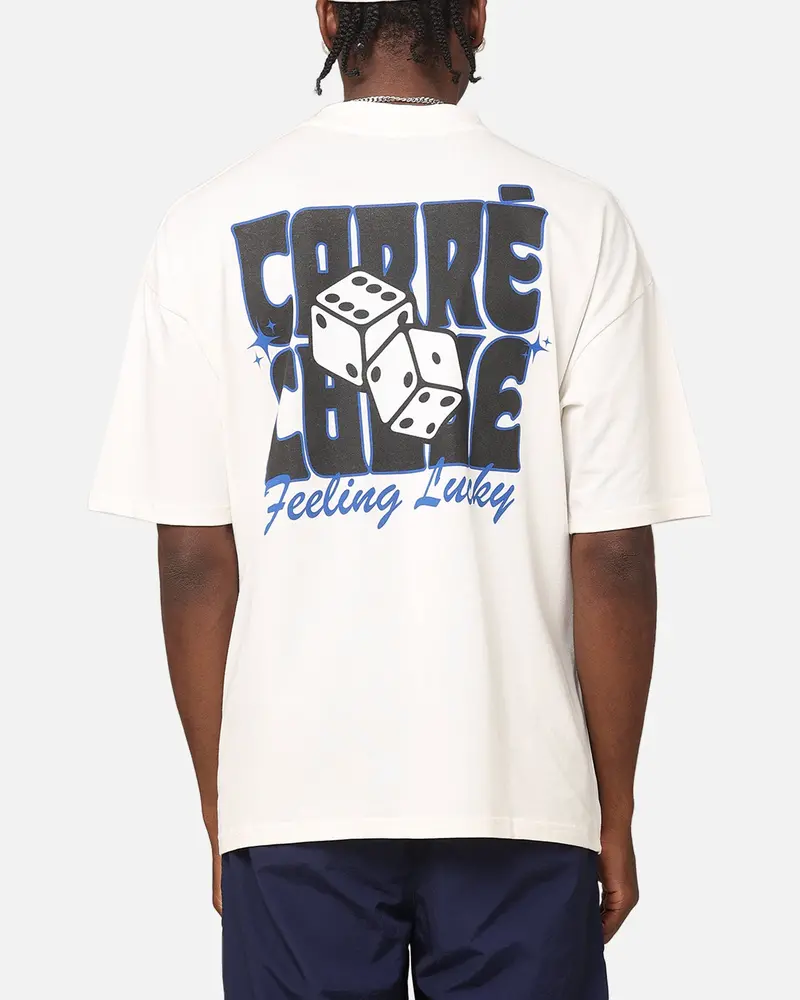 Carre Feeling Lucky Mock Neck T-Shirt Off White 1