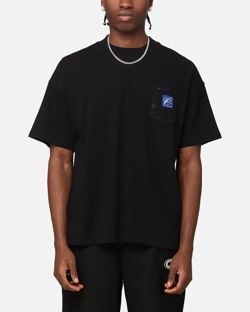 Carre Floral Pocket Oversized T-Shirt Black 1