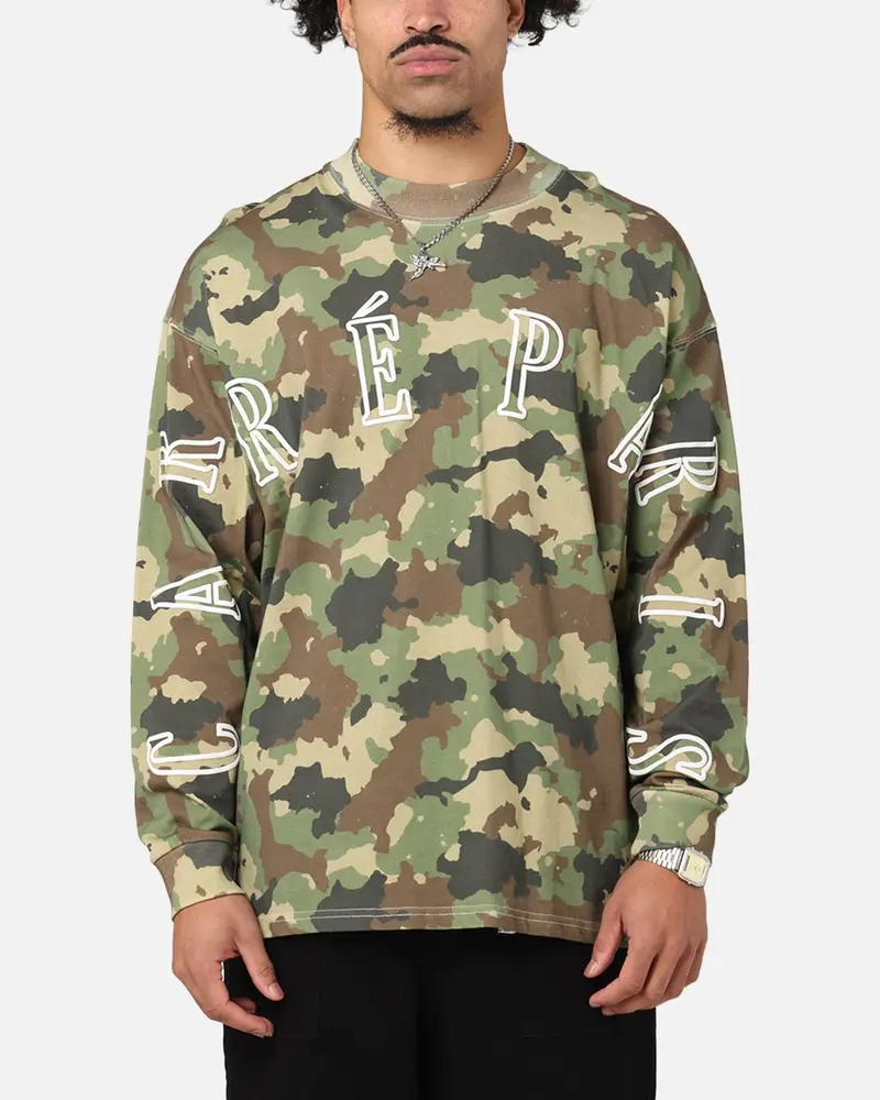 Carre Global Oversized Long Sleeve T-Shirt Camo 1