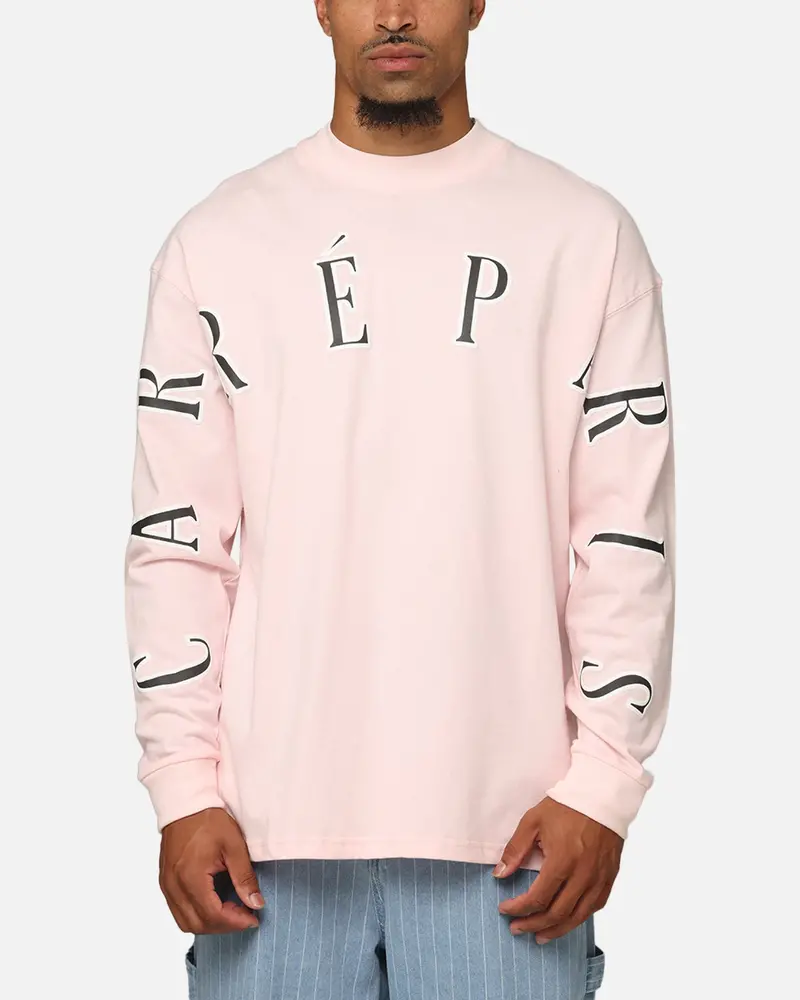 Carre Global Oversized Long Sleeve T-Shirt Pink 1