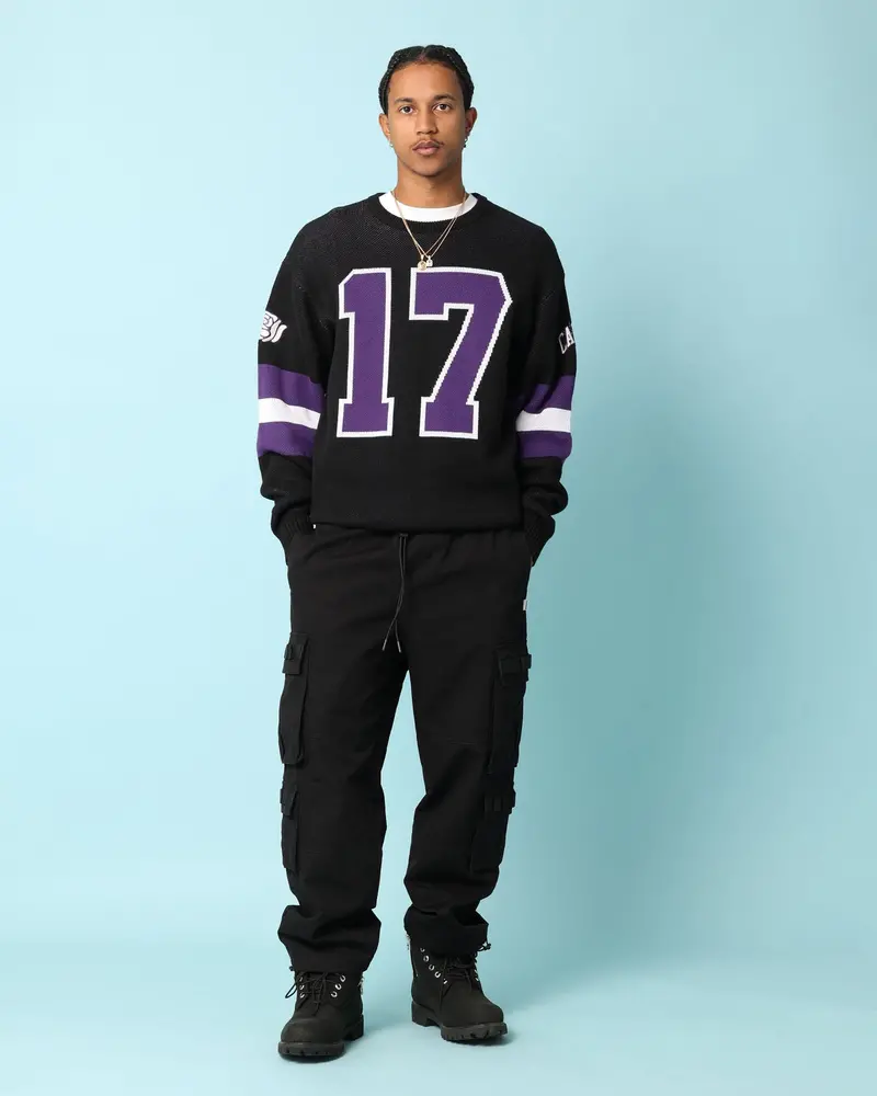 Carré Gridiron Knitted Sweater Black/Purple/White 1
