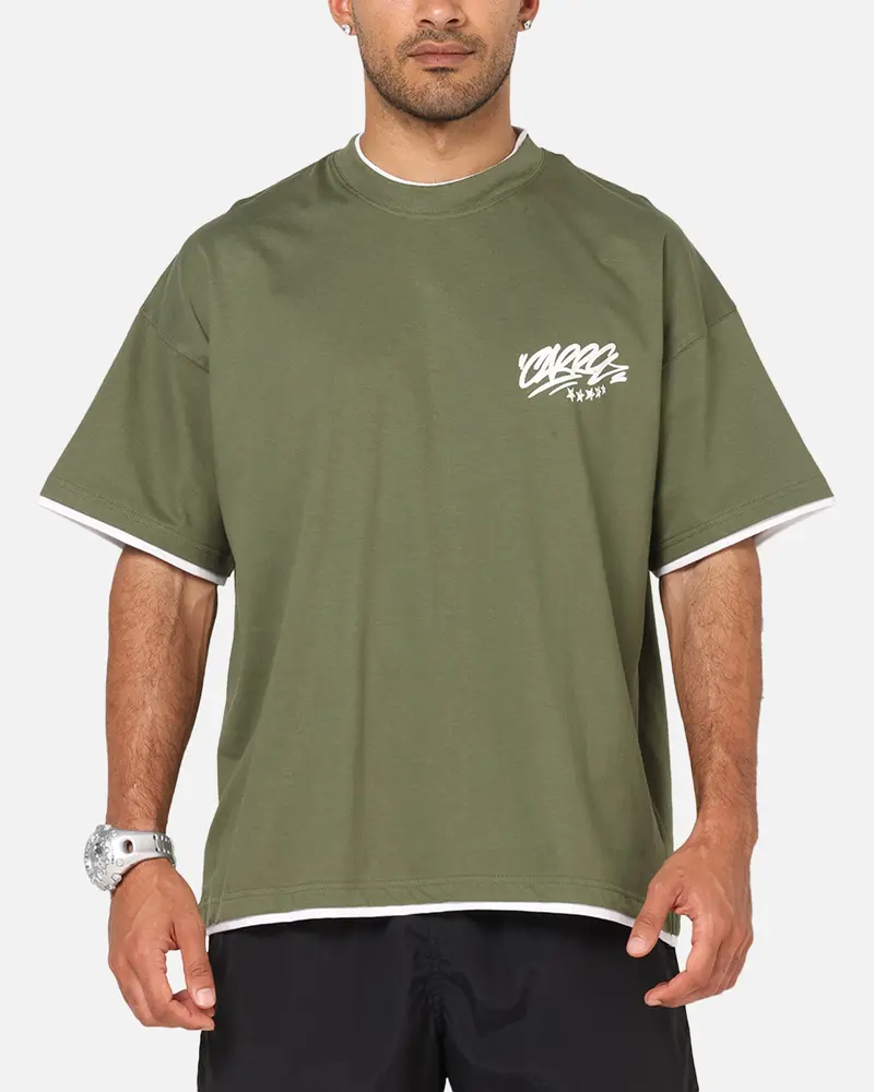 Carre Motion Layered T-Shirt Green/White 1