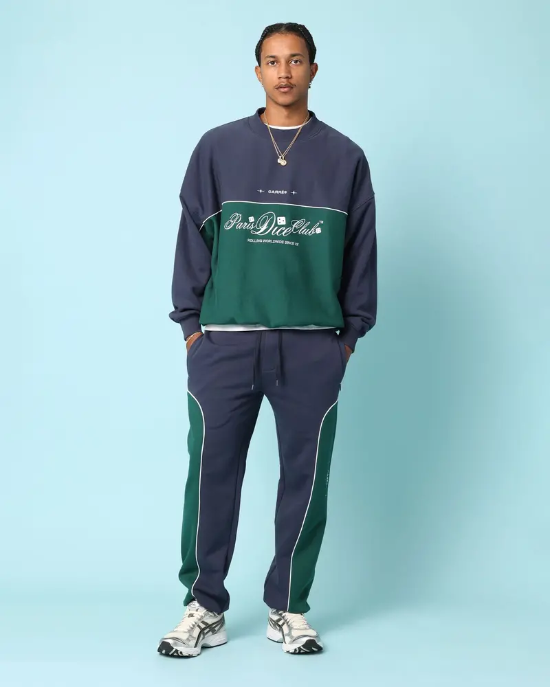 Carré Paris Dice Club Oversized Panel Crewneck Forest Green/Midnight 1