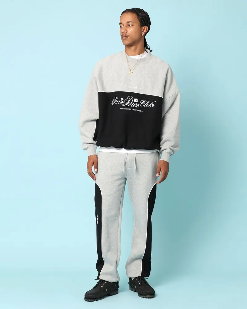 Carré Paris Dice Club Oversized Panel Crewneck Grey Marle/Black 1