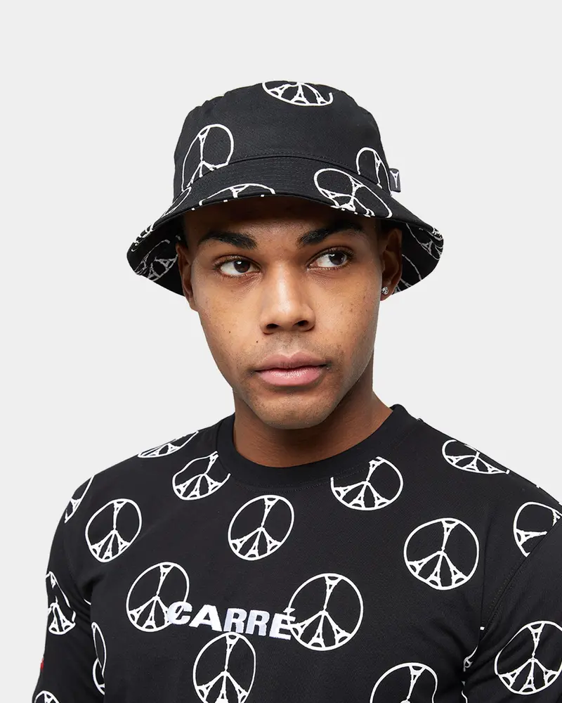 Carre Peace All Over Bucket Hat Black/White 1