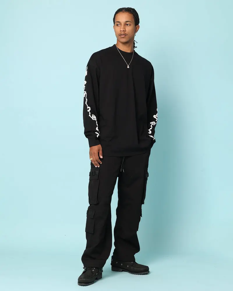 Carré Rosebowl Oversized Long Sleeve T-Shirt Black 1