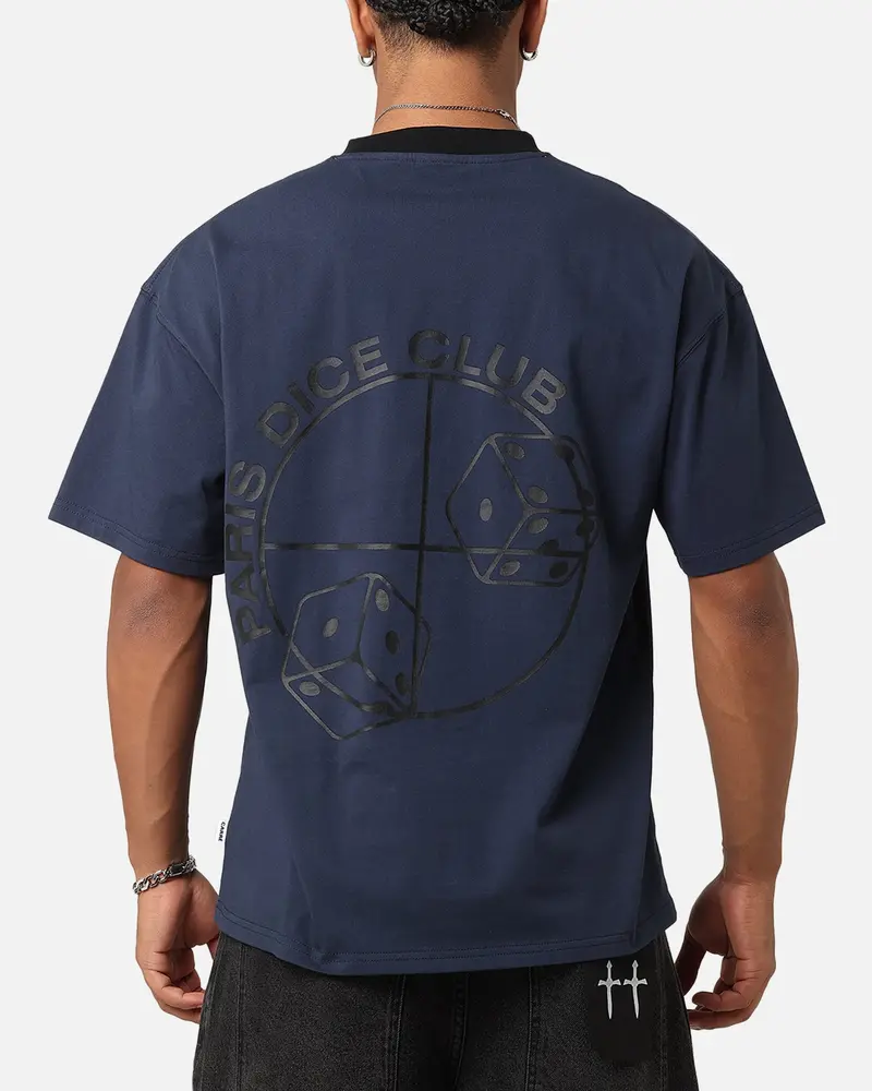 Carre Shootout Oversized Ringer T-Shirt Navy 1