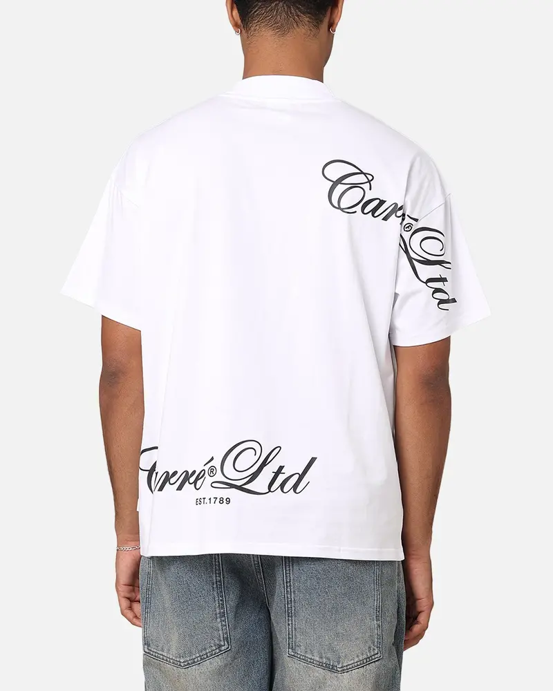 Carre Side Script Oversized T-Shirt White 1