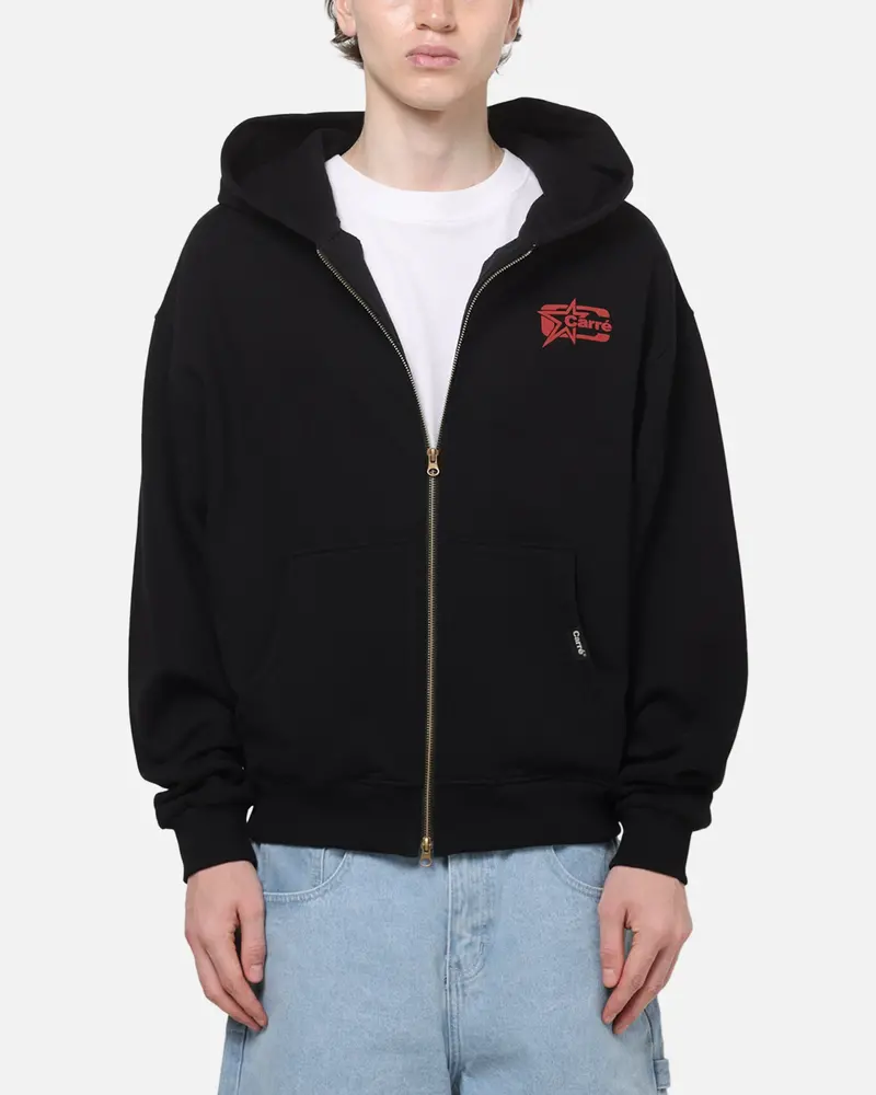 Carre Signature Zip Hoodie Black 1