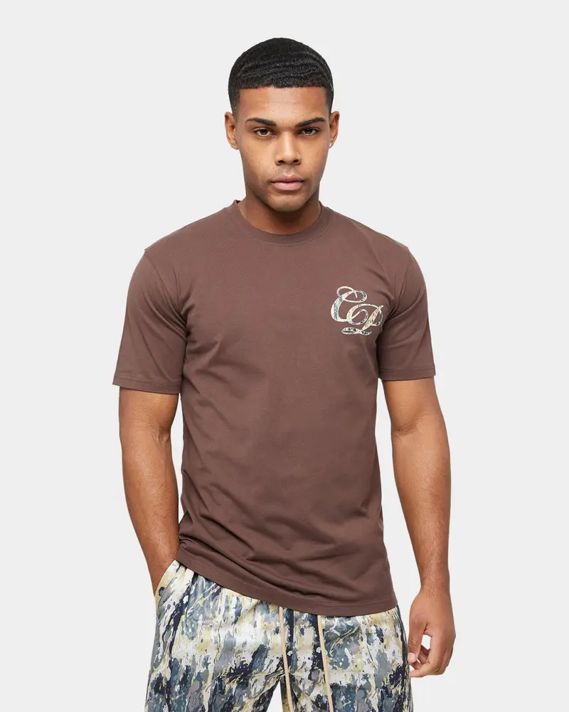 Carre Splatter Logo Classic T-Shirt Dark Brown 1