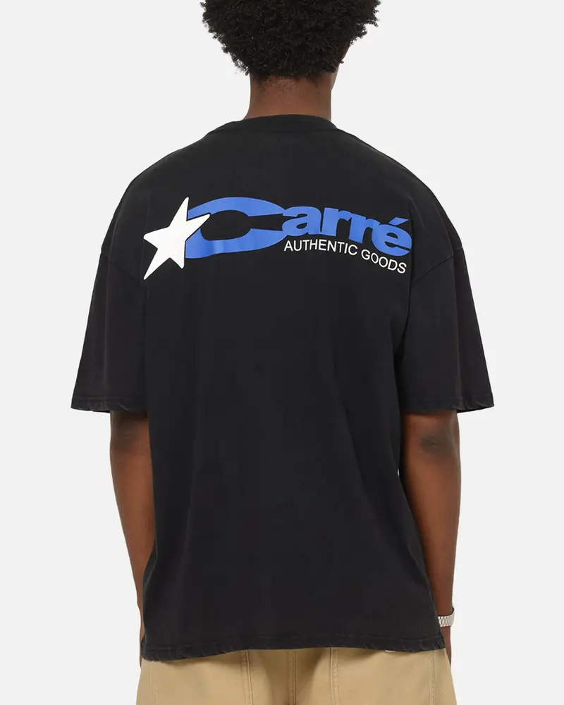 Carre Star Mark T-Shirt Black Acidwash 1