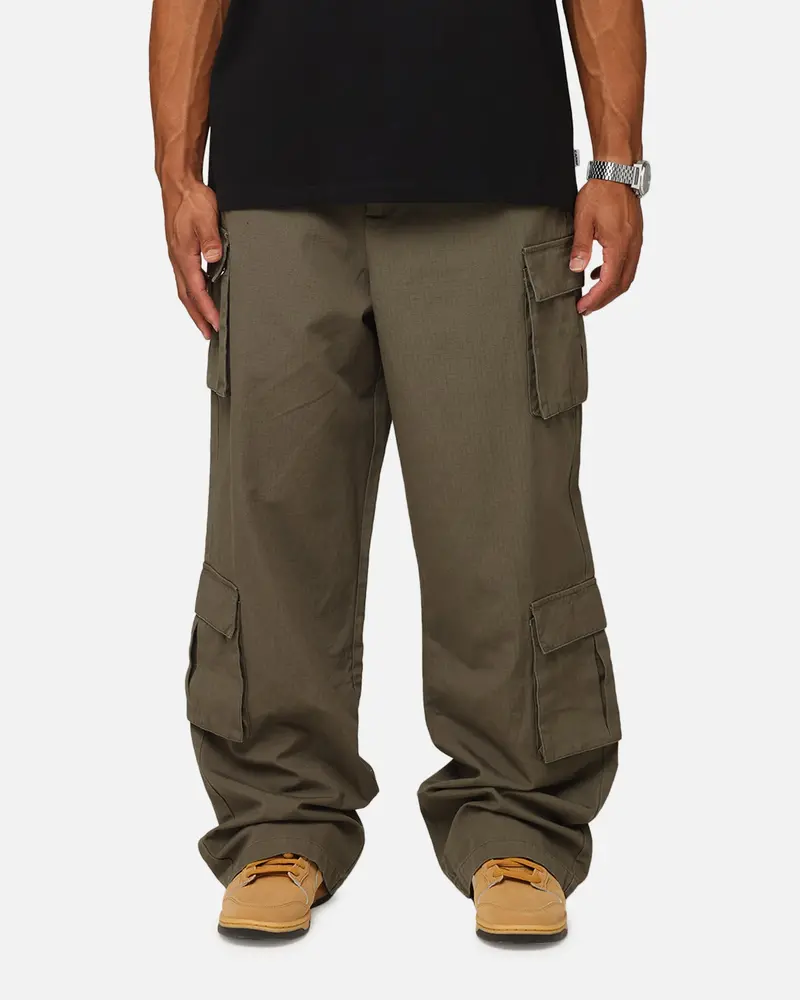 Carre Tactical Baggy Cargo Pants Khaki 1