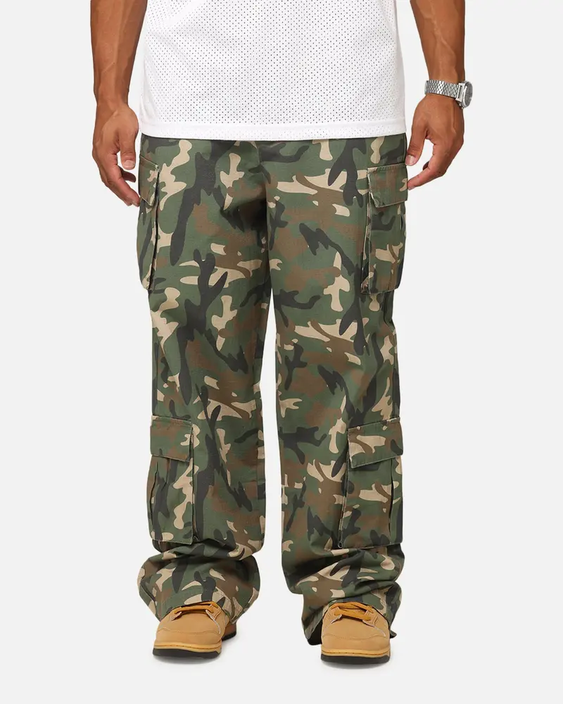 Carre Tactical Baggy Cargo Pants Woodland Camo 1