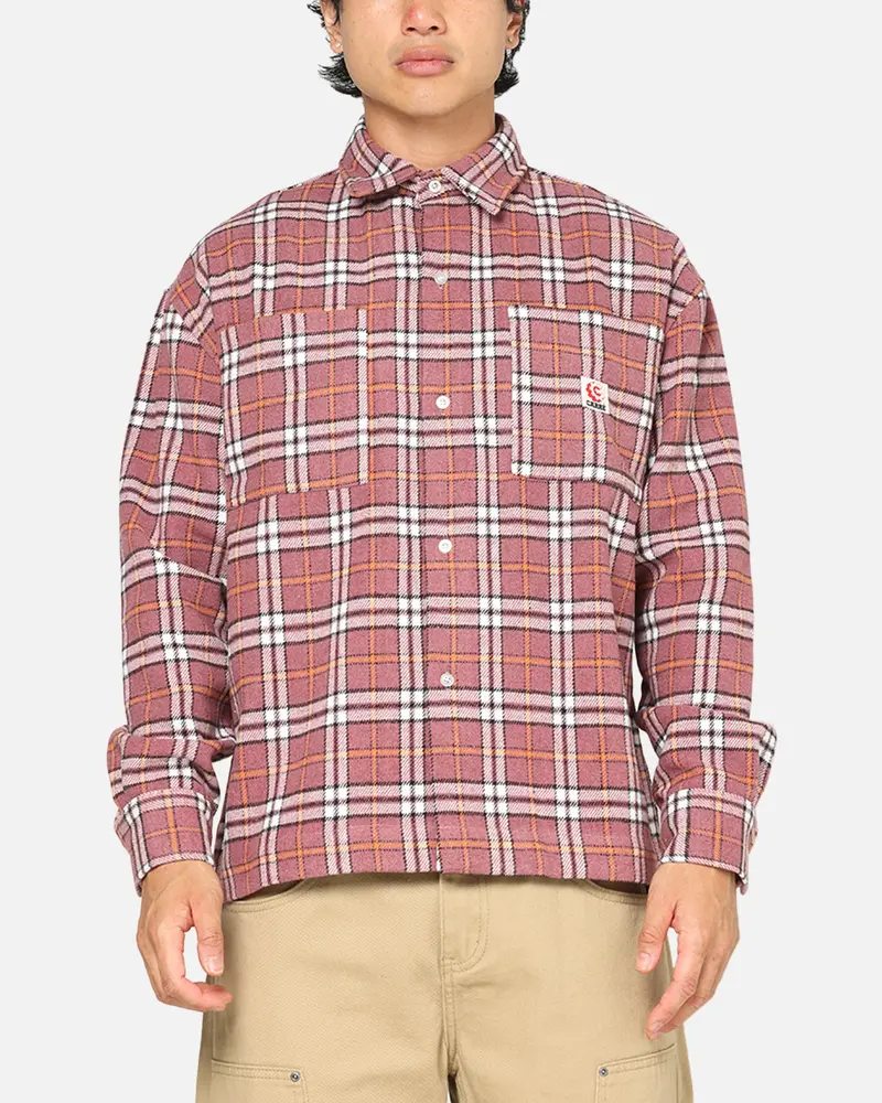 Carre Workwear Long Sleeve Button Up Shirt Pink 1