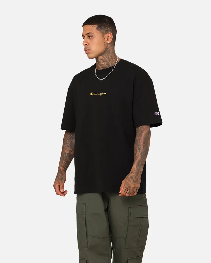 Champion Embroidered T-Shirt Black 1