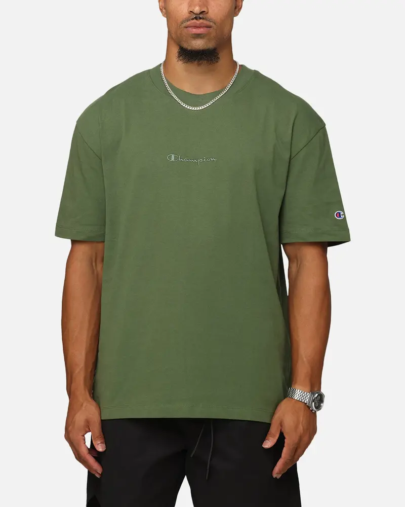 Champion Heritage New Script T-Shirt Green 1