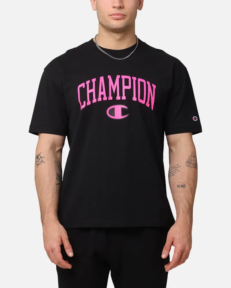 Champion Heritage Varsity Graphic T-Shirt Pink 1