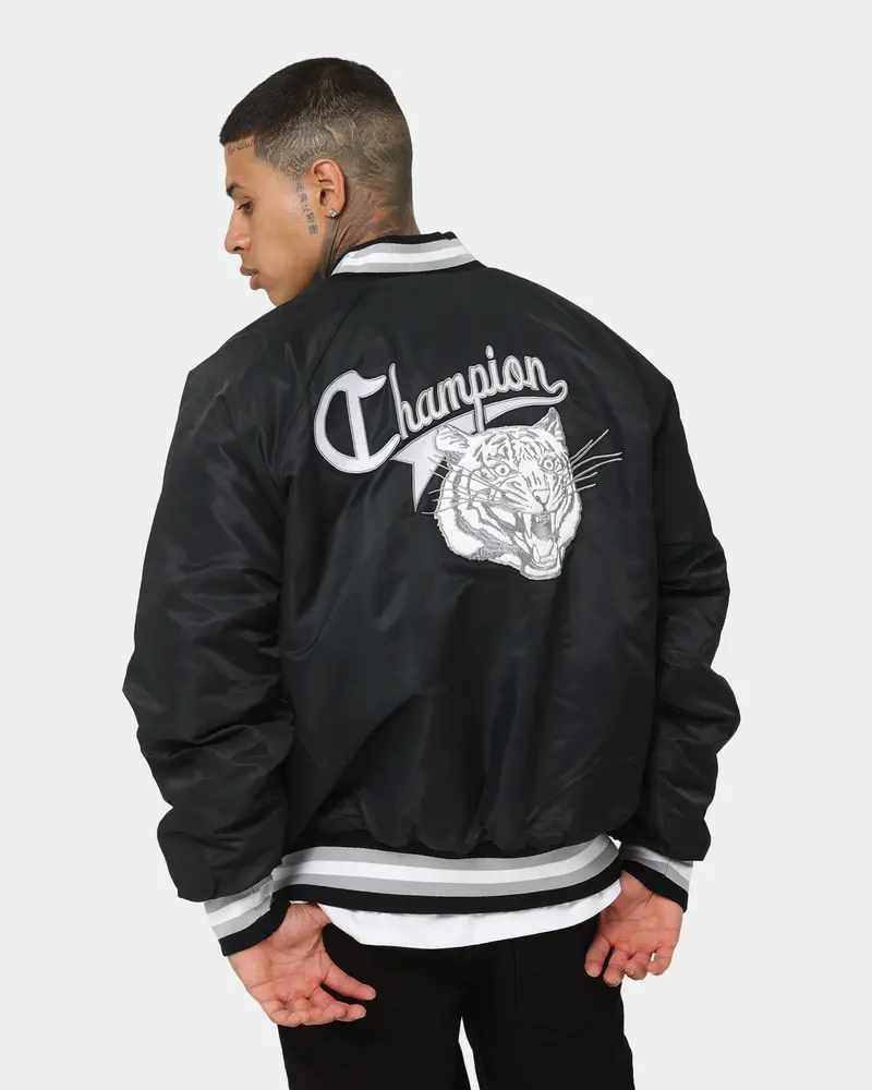 Champion Lfs Letterman Jacket Black 1