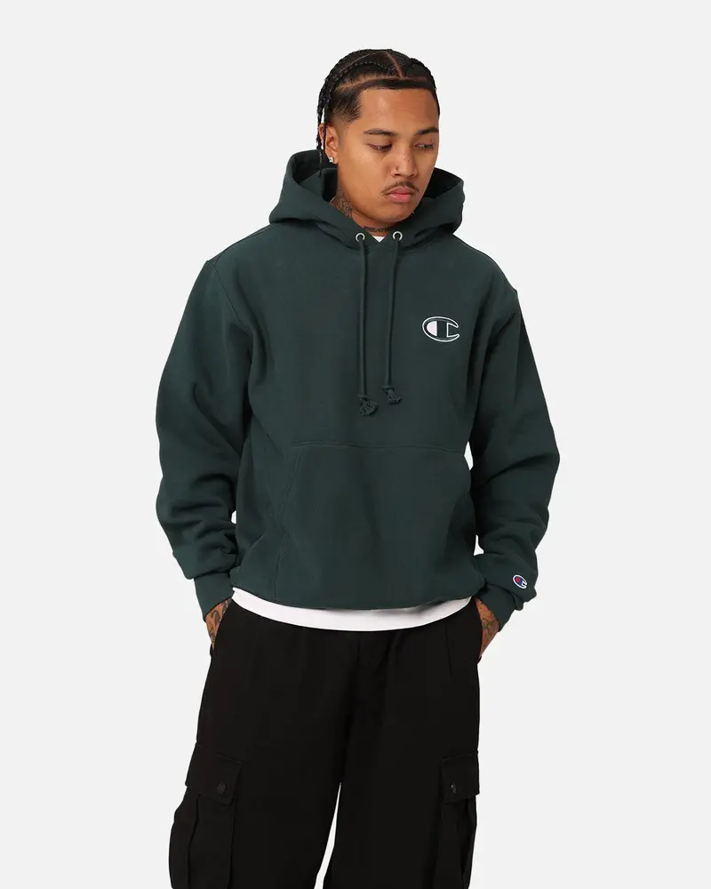 Champion Reverse Weave Big C Hoodie Baby Spinach 1