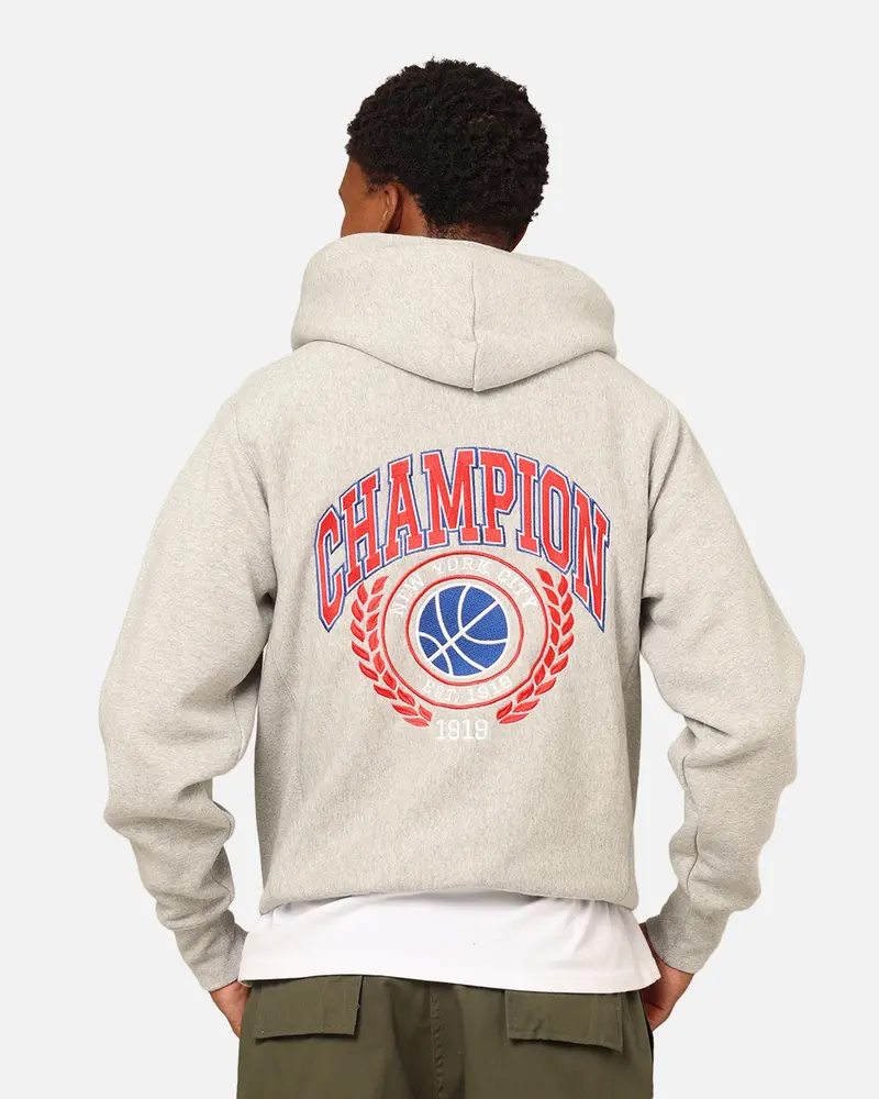 Champion Reverse Weave Field Basketball Hoodie Oxford Heather 1