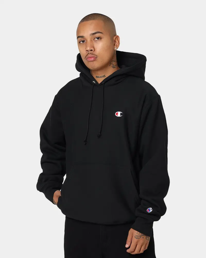 Champion Reverse Weave Hoodie Black 1