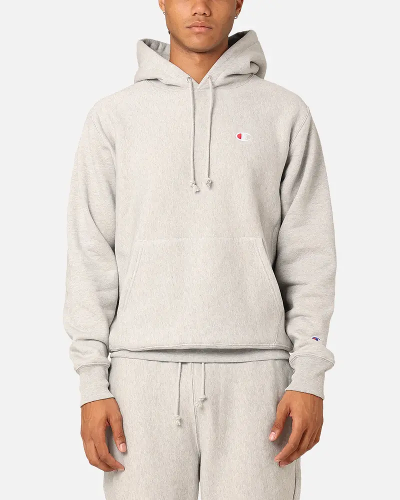 Champion Reverse Weave Small C Hoodie Oxford Heather 1