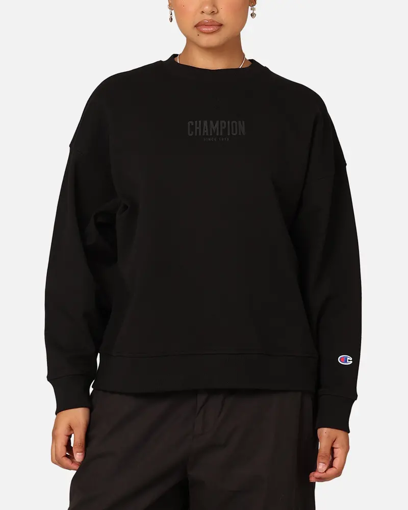 Champion Women's Rochester Base Crewneck Black 1