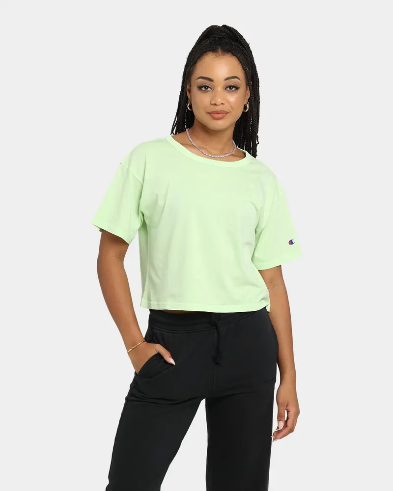 Champion Women's Vintage Dye T-Shirt Mint Green 1