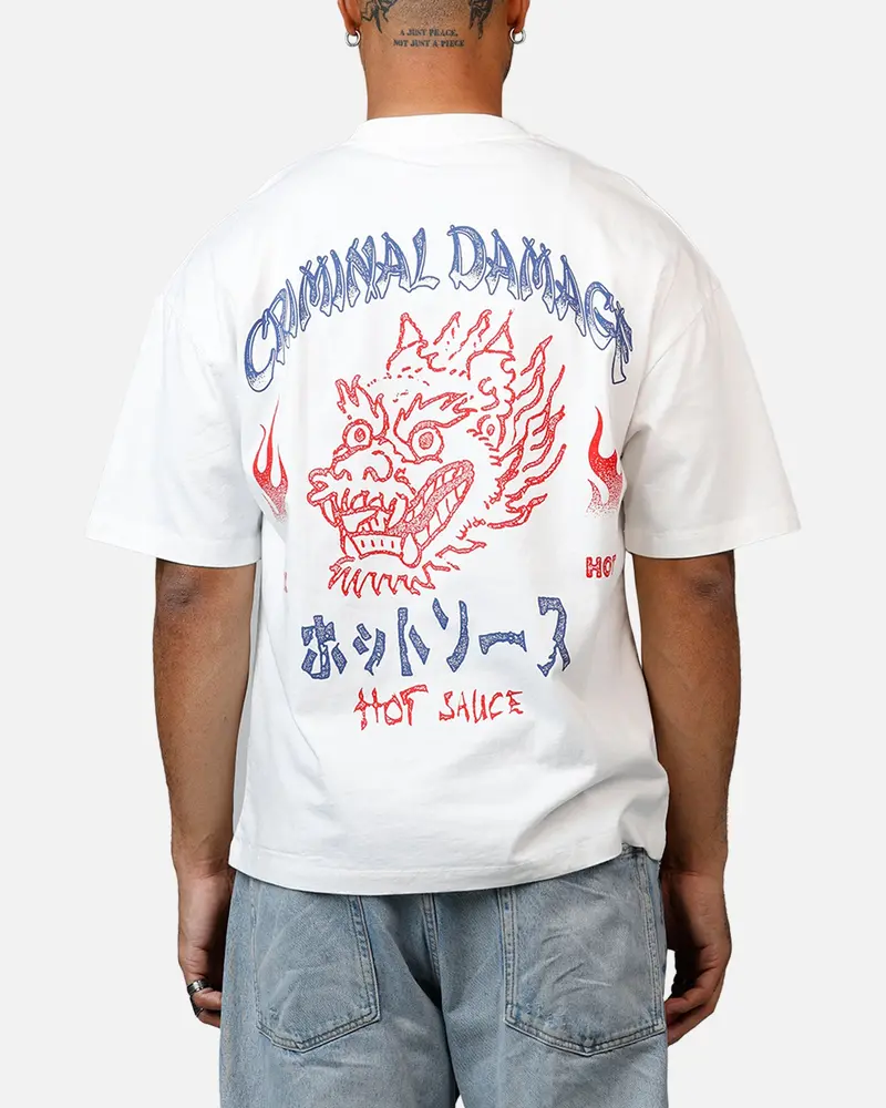 Criminal Damage Hot Sauce T-Shirt Off White 1